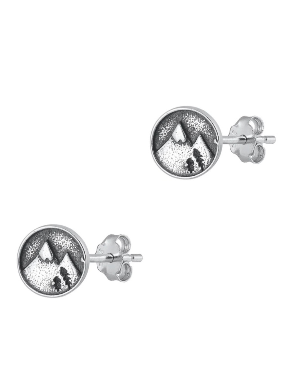 Sterling Silver Mountain Stud Earrings – Outdoor Adventure